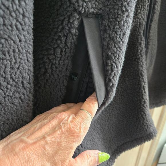 Timberland NWT Fleece Sherpa high neck full zip jacket Medium black - Picture 16 of 17